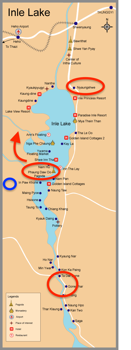 インレー湖の全体図